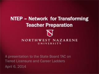 NTEP – Network for Transforming Teacher Preparation