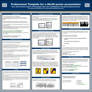 Professional Template for a 48x48 poster presentation