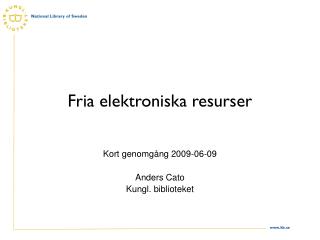 Fria elektroniska resurser