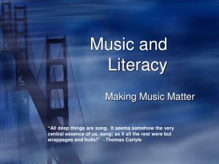 Music and Literacy