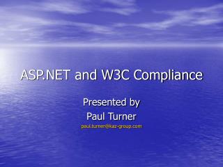 ASP.NET and W3C Compliance