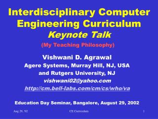 Interdisciplinary Computer Engineering Curriculum Keynote Talk