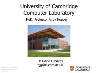 University of Cambridge Computer Laboratory