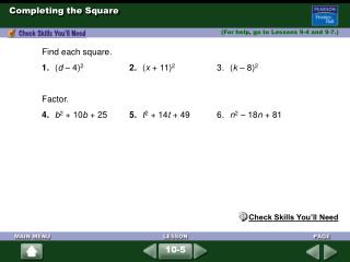 Completing the Square