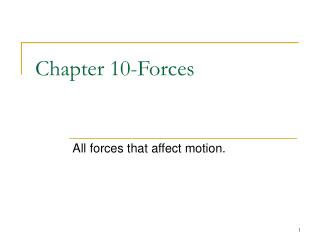 Chapter 10-Forces