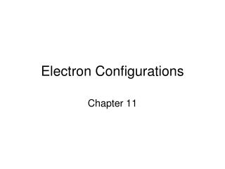 Electron Configurations