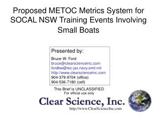 Proposed METOC Metrics System for SOCAL NSW Training Events Involving Small Boats