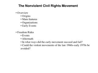 The Nonviolent Civil Rights Movement