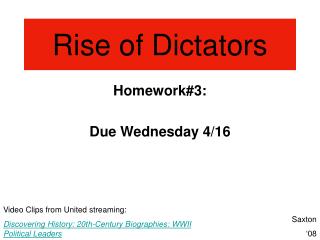 Rise of Dictators