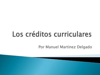 Los créditos curriculares