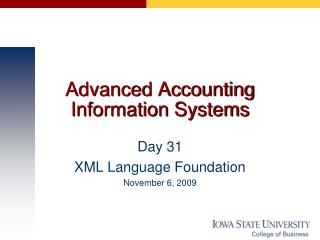 Advanced Accounting Information Systems