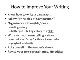 How to Improve Your Writing