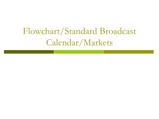 Flowchart/Standard Broadcast Calendar/Markets