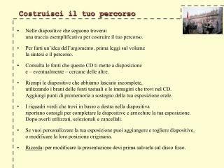 Costruisci il tuo percorso