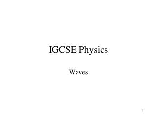 IGCSE Physics