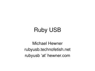 Ruby USB
