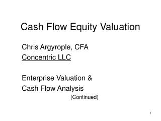 Cash Flow Equity Valuation