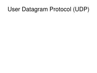 User Datagram Protocol (UDP)