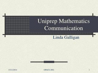 Uniprep Mathematics Communication