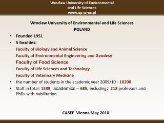Wroclaw University of Environmental and Life Sciences up.wroc.pl