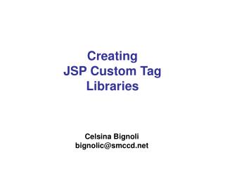Creating JSP Custom Tag Libraries