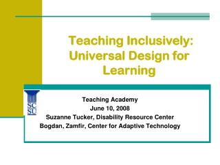 Teaching Inclusively: Universal Design for Learning