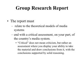 Group Research Report