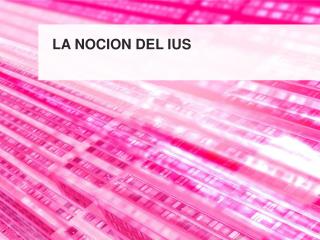 LA NOCION DEL IUS