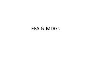 EFA &amp; MDGs