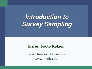 Introduction to Survey Sampling