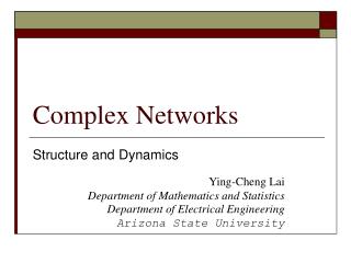 Complex Networks