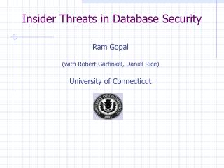 Insider Threats in Database Security