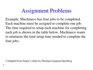 Assignment Problems