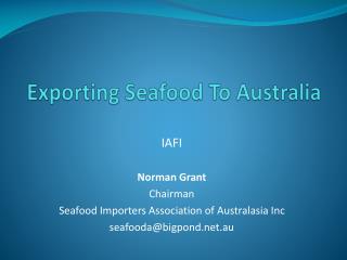 Exporting Seafood To Australia