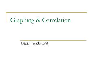 Graphing &amp; Correlation