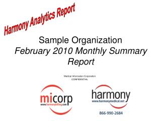 Sample Organization February 2010 Monthly Summary Report