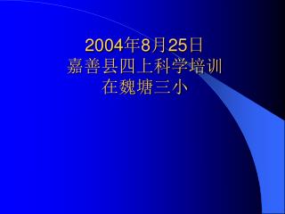 2004 年 8 月 25 日 嘉善县四上科学培训 在魏塘三小