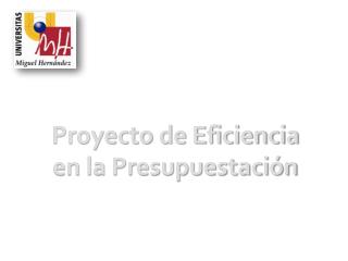 Proyecto de Eficiencia en la Presupuestación