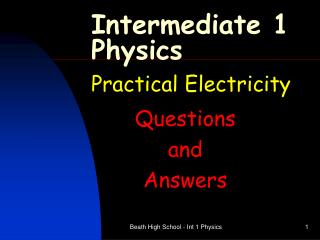 Intermediate 1 Physics