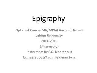 Epigraphy