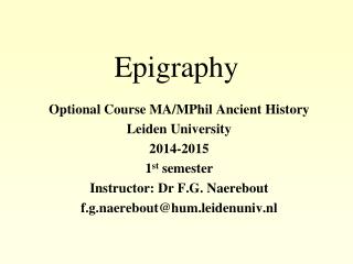 Epigraphy