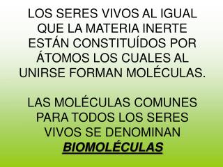 UNIDAD QUÍMICA DE LOS SERES VIVOS