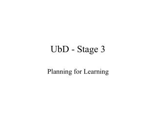 UbD - Stage 3