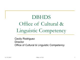 DBHDS Office of Cultural &amp; Linguistic Competency