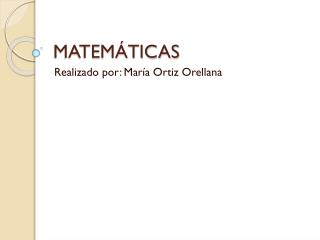 MATEMÁTICAS