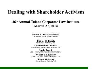 Dealing with Shareholder Activism