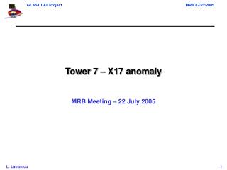 Tower 7 – X17 anomaly