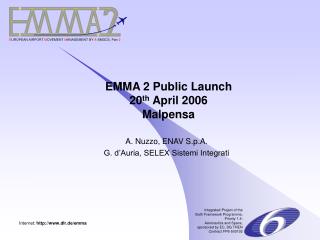 EMMA 2 Public Launch 20 th April 2006 Malpensa