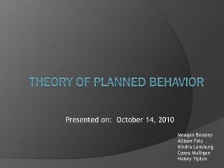 Theory of Planned Behavior