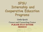 SPSU Internship and Cooperative Education Programs
